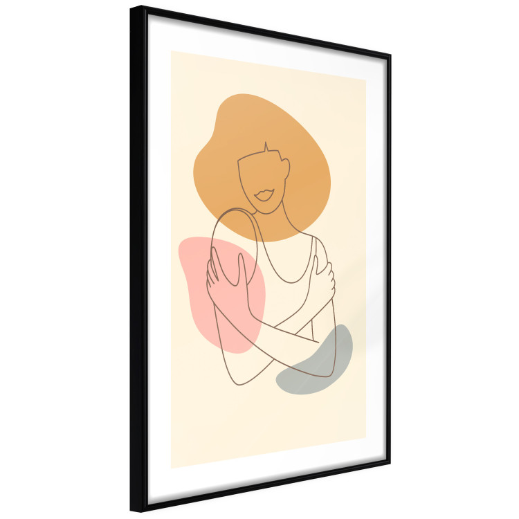 Poster Embrace Yourself - line art of a woman on a colorful abstract background 138891 additionalImage 2