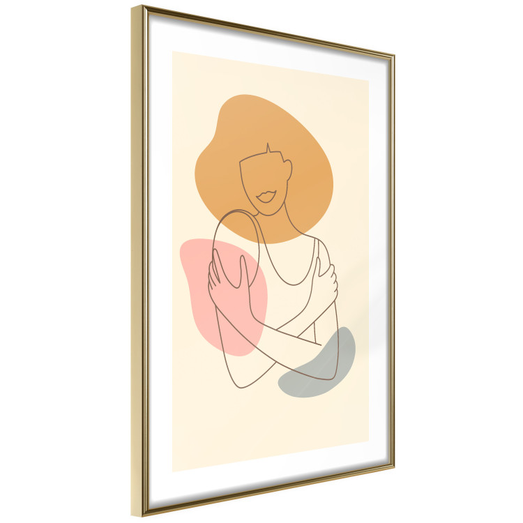 Poster Embrace Yourself - line art of a woman on a colorful abstract background 138891 additionalImage 24