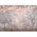 Photo Wallpaper Pink dawn - subtle landscape of a misty forest with trees and birds 142691 additionalThumb 1