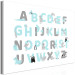Canvas Print English Alphabet for Children - Blue and Gray Letters with Animals 146491 additionalThumb 2
