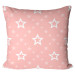 Decorative Microfiber Pillow Elegant stars - geometric motif in shades of white and pink cushions 146991