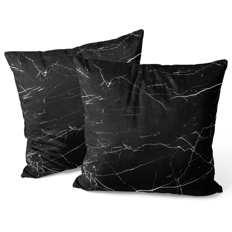 Decorative Velor Pillow Scratches on marble - a graphite pattern imitating the stone surface 147091 additionalImage 3