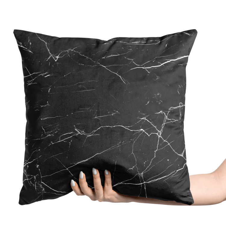 Decorative Velor Pillow Scratches on marble - a graphite pattern imitating the stone surface 147091 additionalImage 2