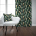 Decorative Curtain Gold-green leaves - a floral pattern 147291 additionalThumb 6