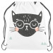 Backpack The face of a cat - animal and triangles on black and white background 147691 additionalThumb 2