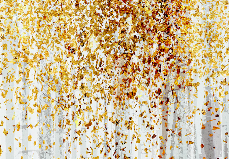 Canvas Art Print Autumn Park - Abstract Graphic With Trees in Golden Colors 148791 additionalImage 5