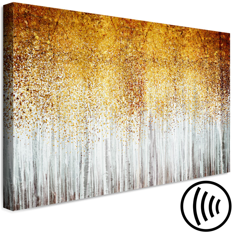 Canvas Art Print Autumn Park - Abstract Graphic With Trees in Golden Colors 148791 additionalImage 6