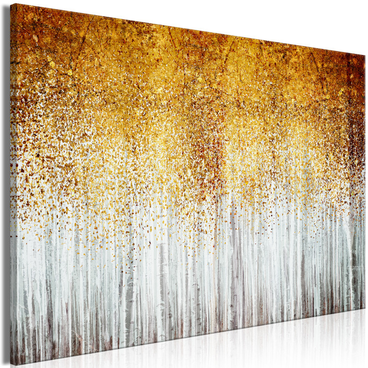 Canvas Art Print Autumn Park - Abstract Graphic With Trees in Golden Colors 148791 additionalImage 2