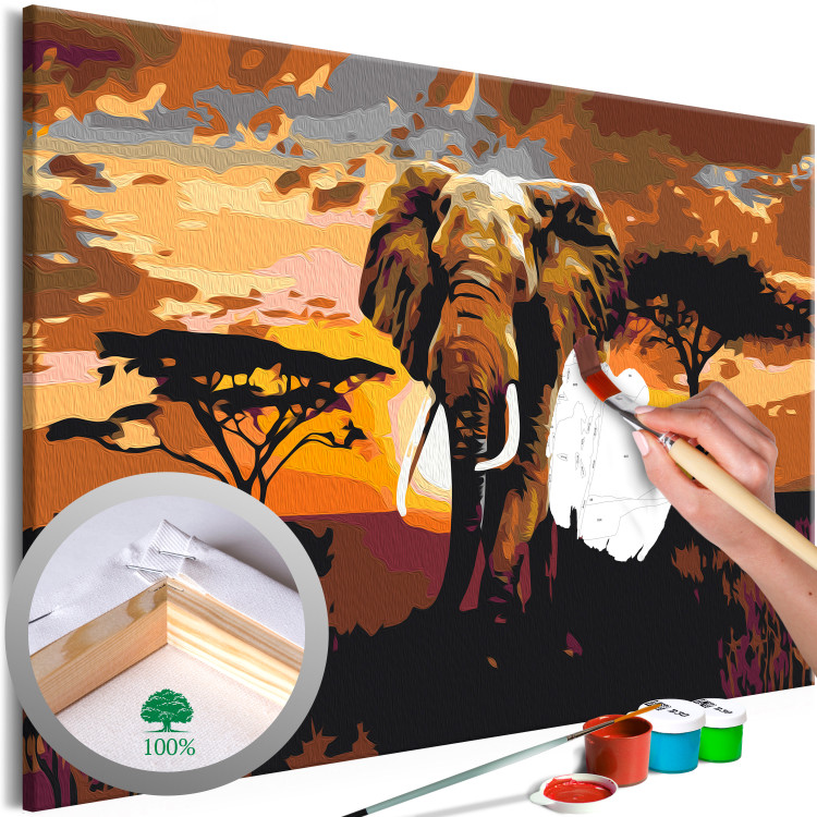 Paint by Number Kit Elephant Trek - African Landscape at Sunset 149791