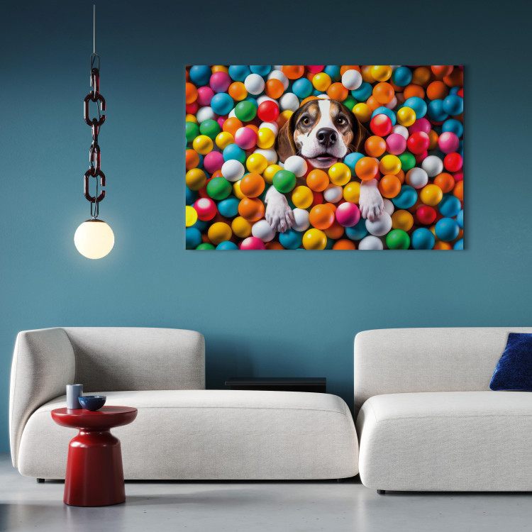 Canvas AI Beagle Dog - Animal Sunk in Colorful Balls - Horizontal 150291 additionalImage 3