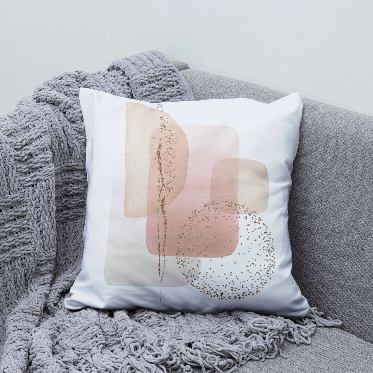 Decorative Microfiber Pillow Delicate Geometry - Pastel Abstraction in Watercolor Technique 151391 additionalImage 5