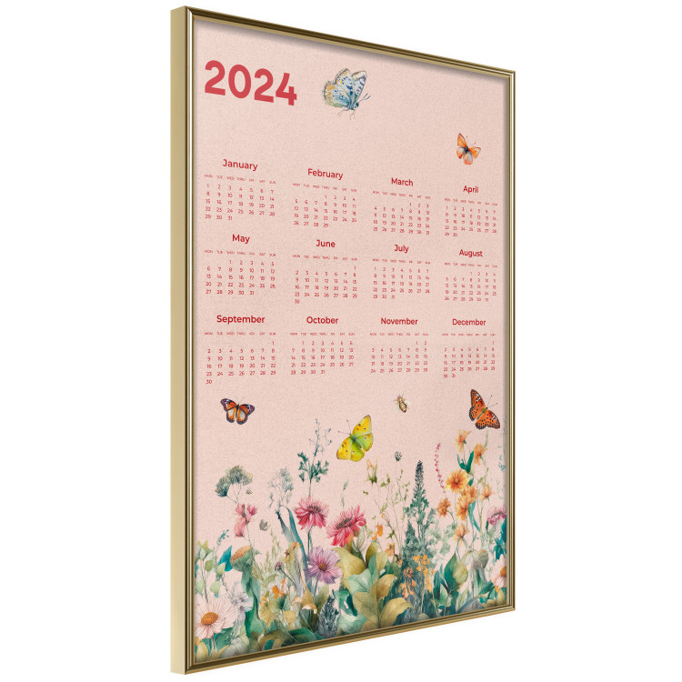 Poster Calendar 2024 - Beautiful Butterflies Flying Over a Flowery Meadow 151891 additionalImage 2