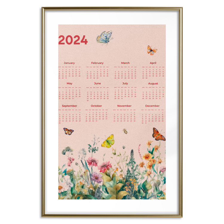 Poster Calendar 2024 - Beautiful Butterflies Flying Over a Flowery Meadow 151891 additionalImage 24
