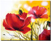 Canvas Print Beautiful Poppies (1-piece) - Meadow of red flowers on a sunny background 48591