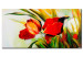 Canvas Print Hidden Tulips (1-piece) - Flower composition with tall grass 48691