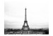 Photo Wallpaper Urban Architecture of Paris - Black and White Eiffel Tower in Retro Style 59891 additionalThumb 1