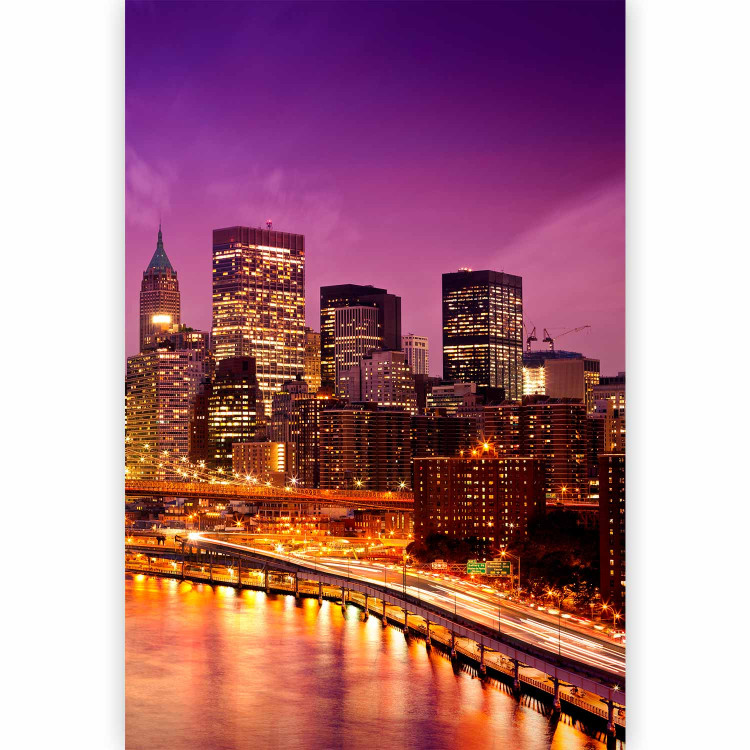 Photo Wallpaper Manhattan and Brooklyn Bridge at Night - Landscape of New York Architecture 61491 additionalImage 1