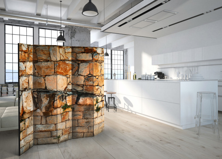 Room Divider Prelude of the Day II - texture of colorful stone bricks in sunlight 95491 additionalImage 2