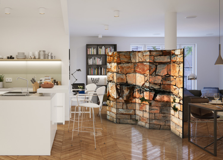 Room Divider Prelude of the Day II - texture of colorful stone bricks in sunlight 95491 additionalImage 4
