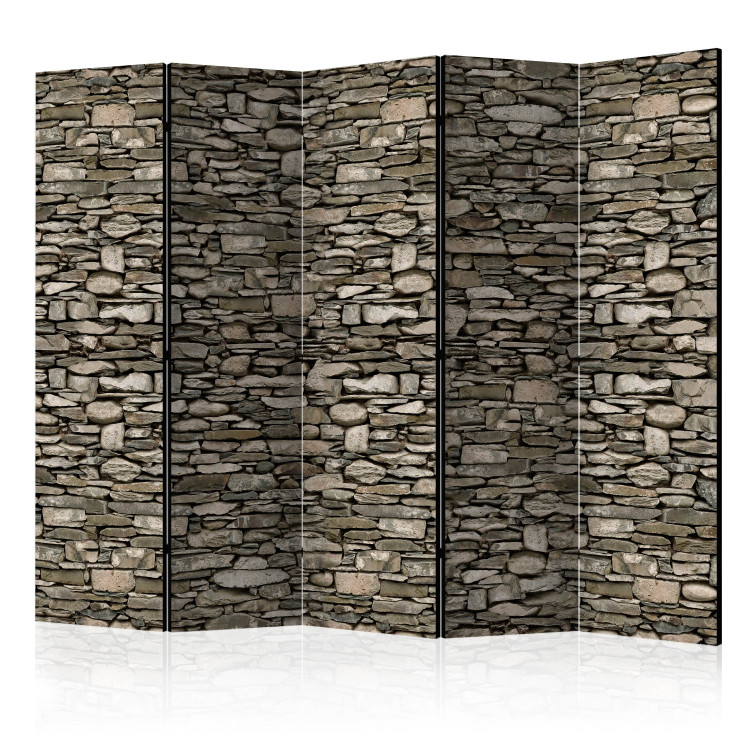 Room Separator Stone Charm II - architectural texture of gray stone wall 95991