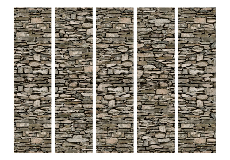Room Separator Stone Charm II - architectural texture of gray stone wall 95991 additionalImage 3
