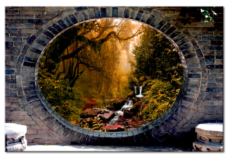 Canvas Art Print Magical Window: Autumnal Forest 96091