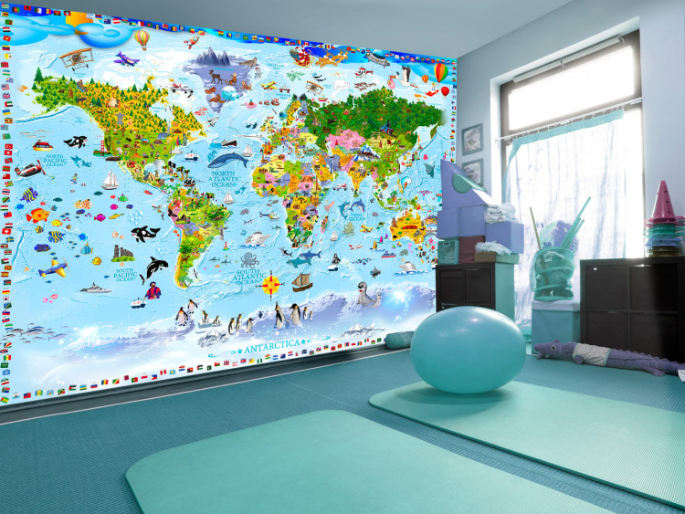 Wall Mural World Map for Kids 98091