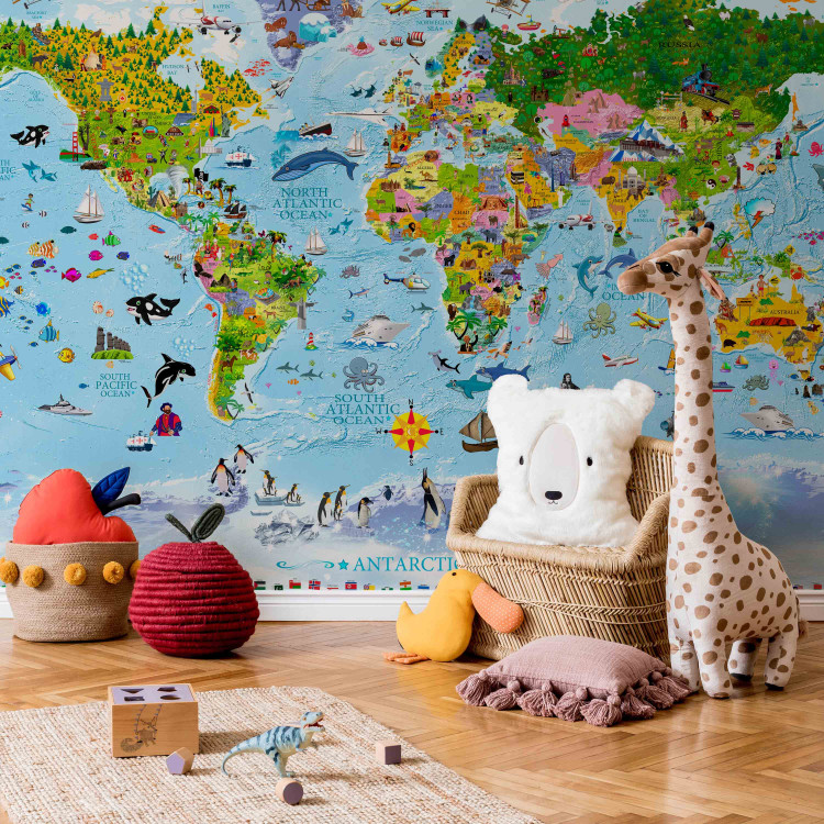 Wall Mural World Map for Kids 98091 additionalImage 6