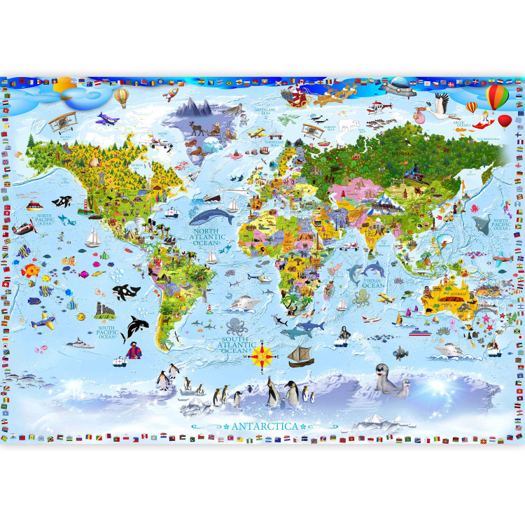 Wall Mural World Map for Kids 98091 additionalImage 3