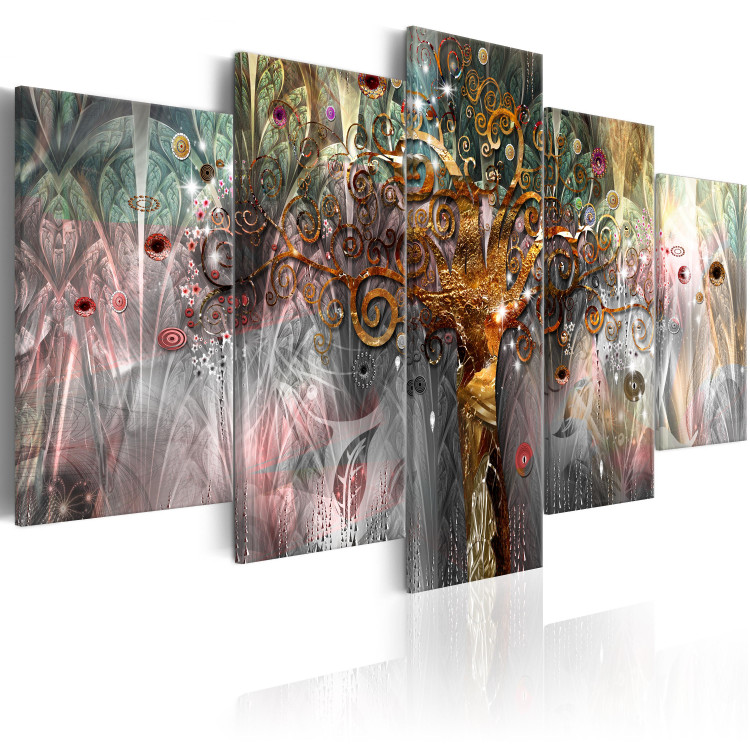 Canvas Tree of Eternity (5-piece) - Beautifully Adorned Colorful Abstraction 105602 additionalImage 2