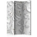 Room Divider Screen Flowers in Crystals - plant sculptures and other shapes on a white texture 108402