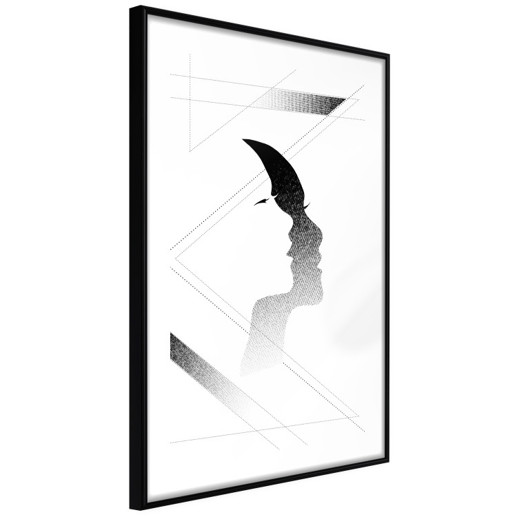 Wall Poster Woman's Shadow - geometric abstraction with a black and white woman's face 114302 additionalImage 11