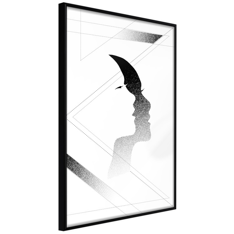 Wall Poster Woman's Shadow - geometric abstraction with a black and white woman's face 114302 additionalImage 12
