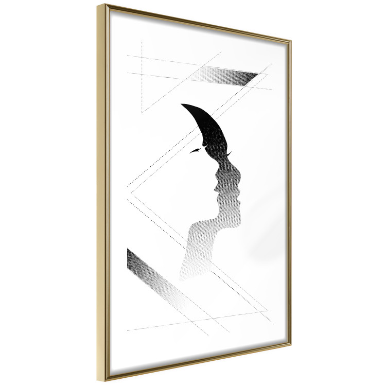Wall Poster Woman's Shadow - geometric abstraction with a black and white woman's face 114302 additionalImage 6