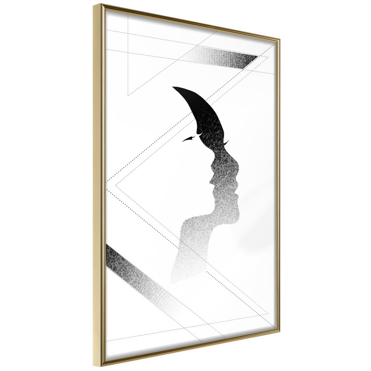 Wall Poster Woman's Shadow - geometric abstraction with a black and white woman's face 114302 additionalImage 12