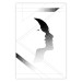 Wall Poster Woman's Shadow - geometric abstraction with a black and white woman's face 114302