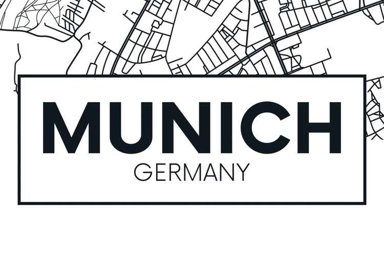 Wall Poster Munich Map - black and white map of the German city on a light background 114402 additionalImage 10