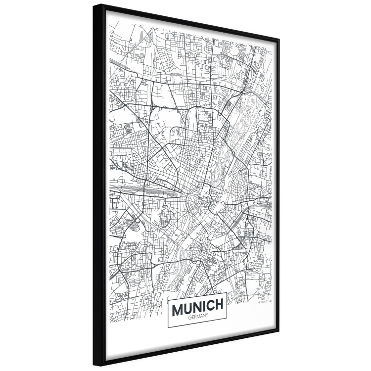 Wall Poster Munich Map - black and white map of the German city on a light background 114402 additionalImage 12