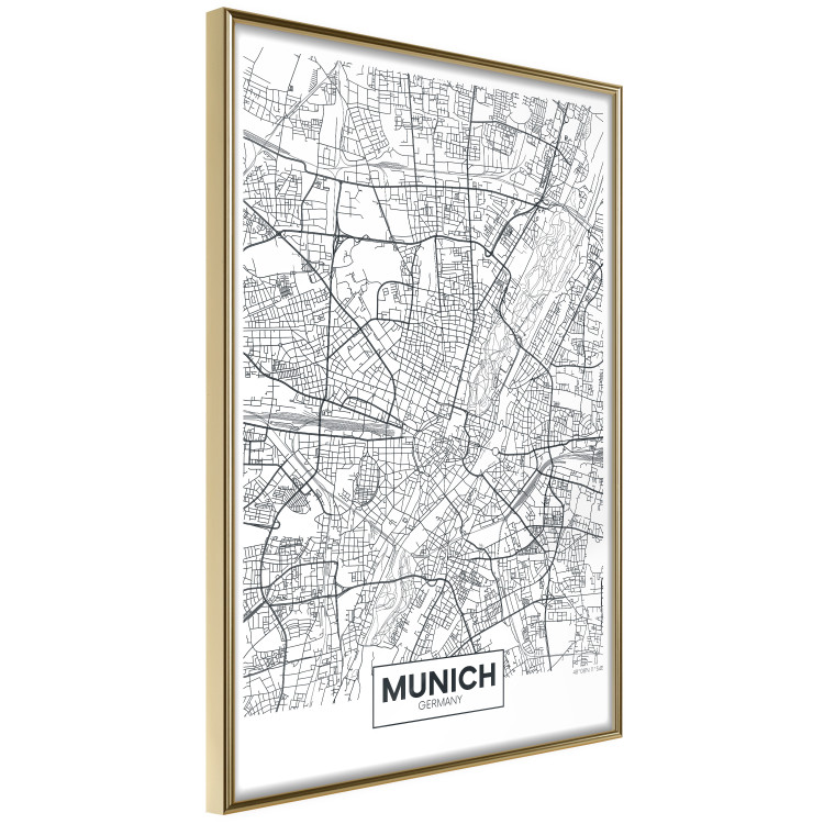 Wall Poster Munich Map - black and white map of the German city on a light background 114402 additionalImage 14