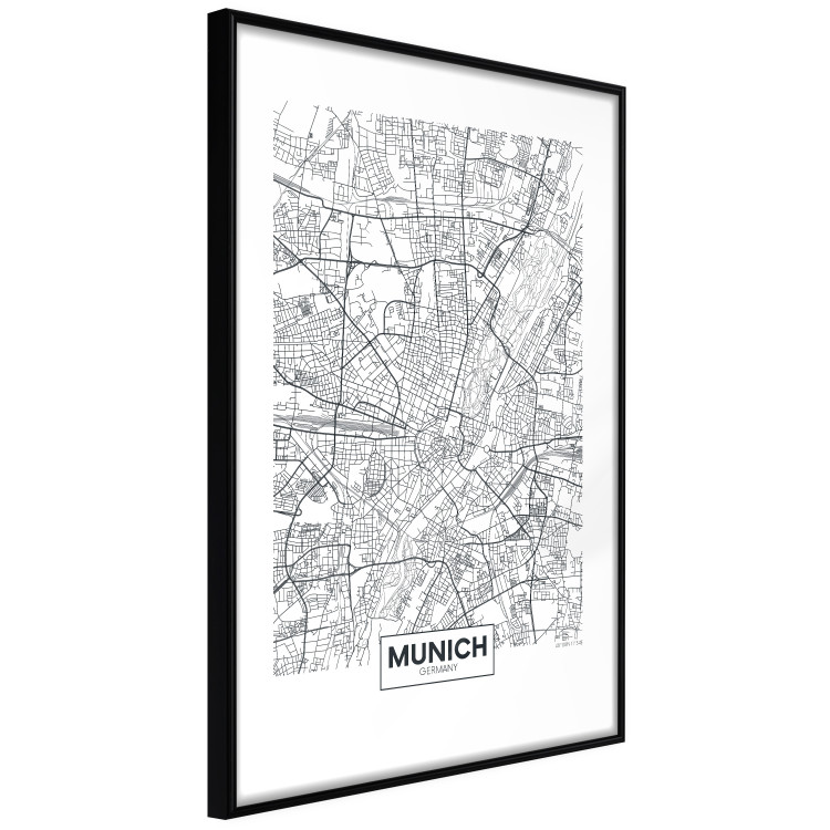 Wall Poster Munich Map - black and white map of the German city on a light background 114402 additionalImage 11