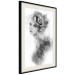 Wall Poster Watercolor portrait - black and white figure of a woman with a rose in her hair 115002 additionalThumb 3