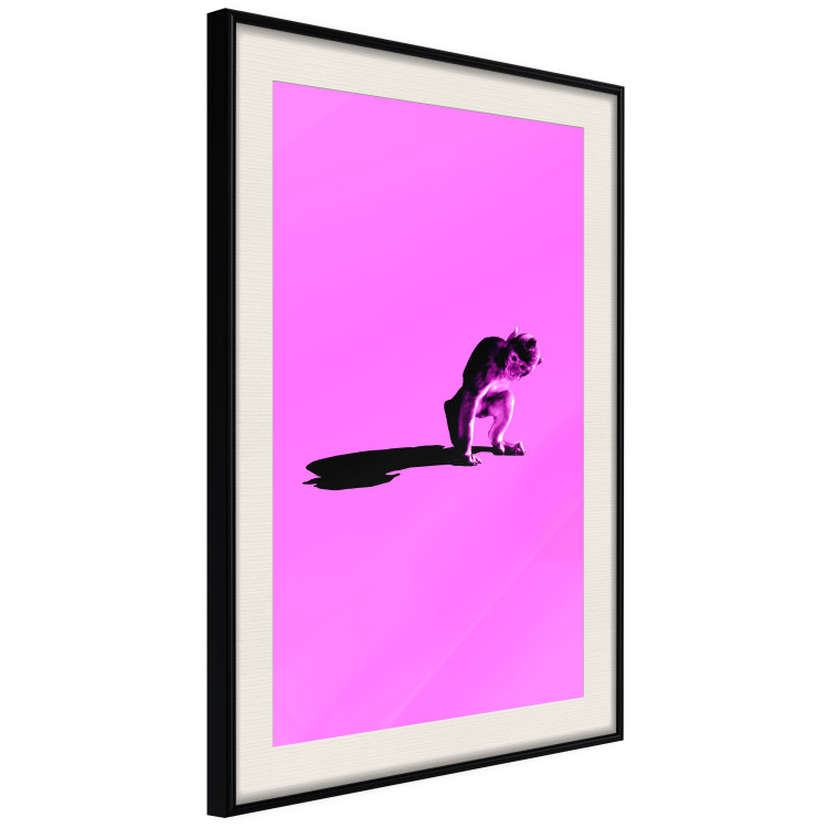Wall Poster Little Monkey - looking down animal on a pink background 115202 additionalImage 3