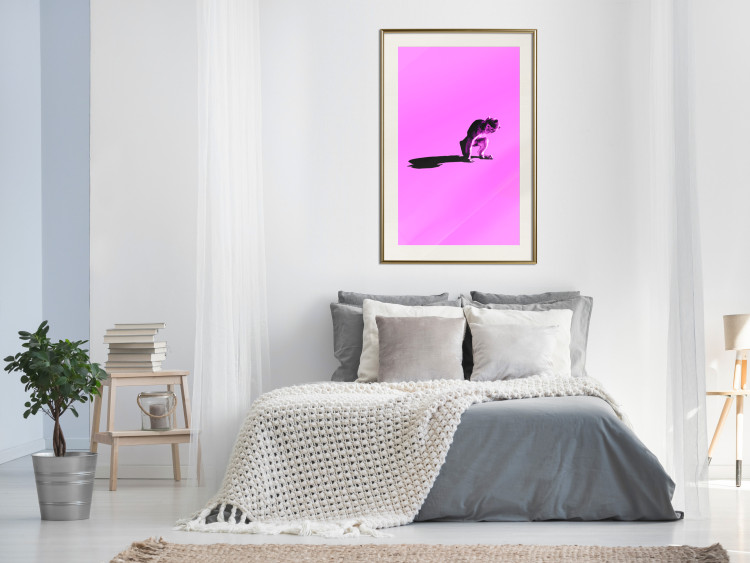 Wall Poster Little Monkey - looking down animal on a pink background 115202 additionalImage 21