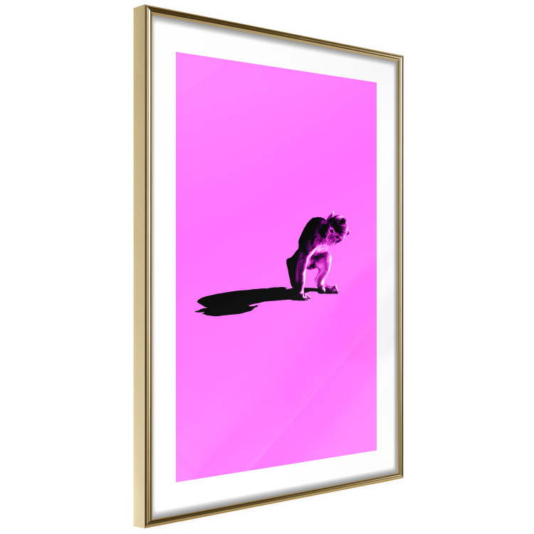 Wall Poster Little Monkey - looking down animal on a pink background 115202 additionalImage 6