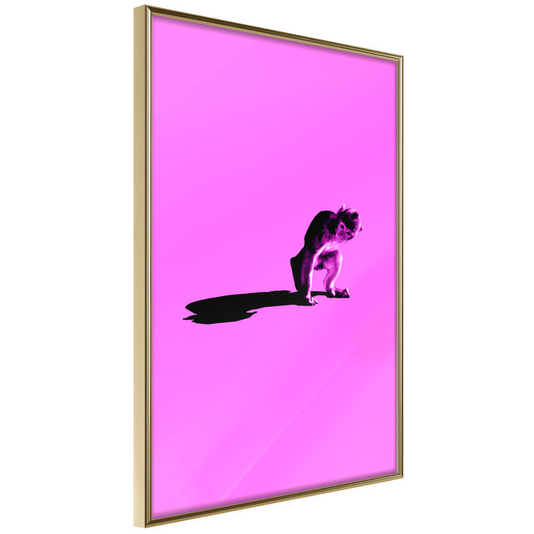 Wall Poster Little Monkey - looking down animal on a pink background 115202 additionalImage 12