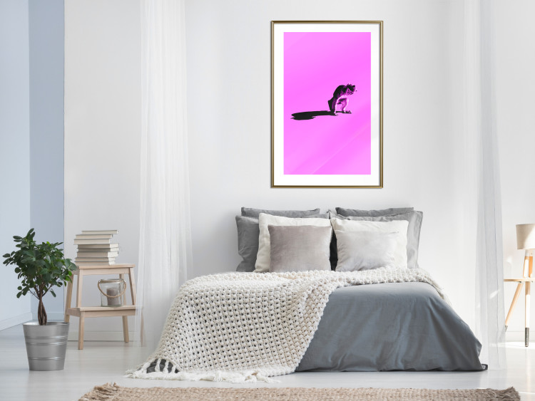 Wall Poster Little Monkey - looking down animal on a pink background 115202 additionalImage 13