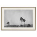 Wall Poster Hot Summer - black and white landscape with palm trees against a mountain range 116502 additionalThumb 19