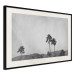 Wall Poster Hot Summer - black and white landscape with palm trees against a mountain range 116502 additionalThumb 3