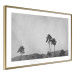 Wall Poster Hot Summer - black and white landscape with palm trees against a mountain range 116502 additionalThumb 6