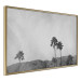 Wall Poster Hot Summer - black and white landscape with palm trees against a mountain range 116502 additionalThumb 14